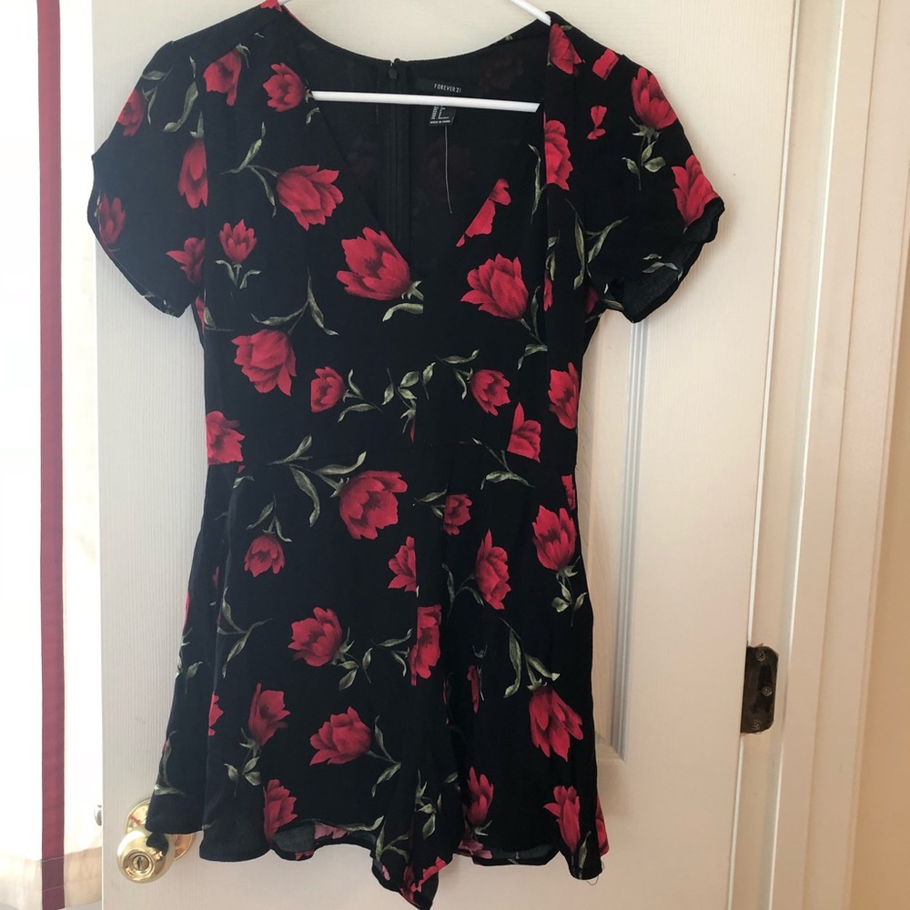 Forever 21 rose romper